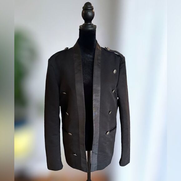 ASOS Premium Military Button Textured Blazer Suit Jacket Size 36R - Picture 4 of 16